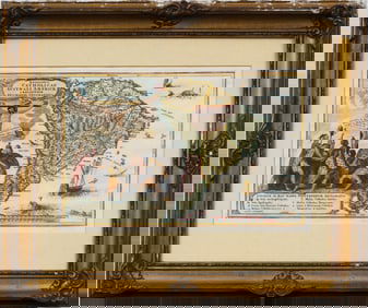 Heinrich Scherer (1628-1704) Atlas Novus, Map of South America, Vintage Framed Map