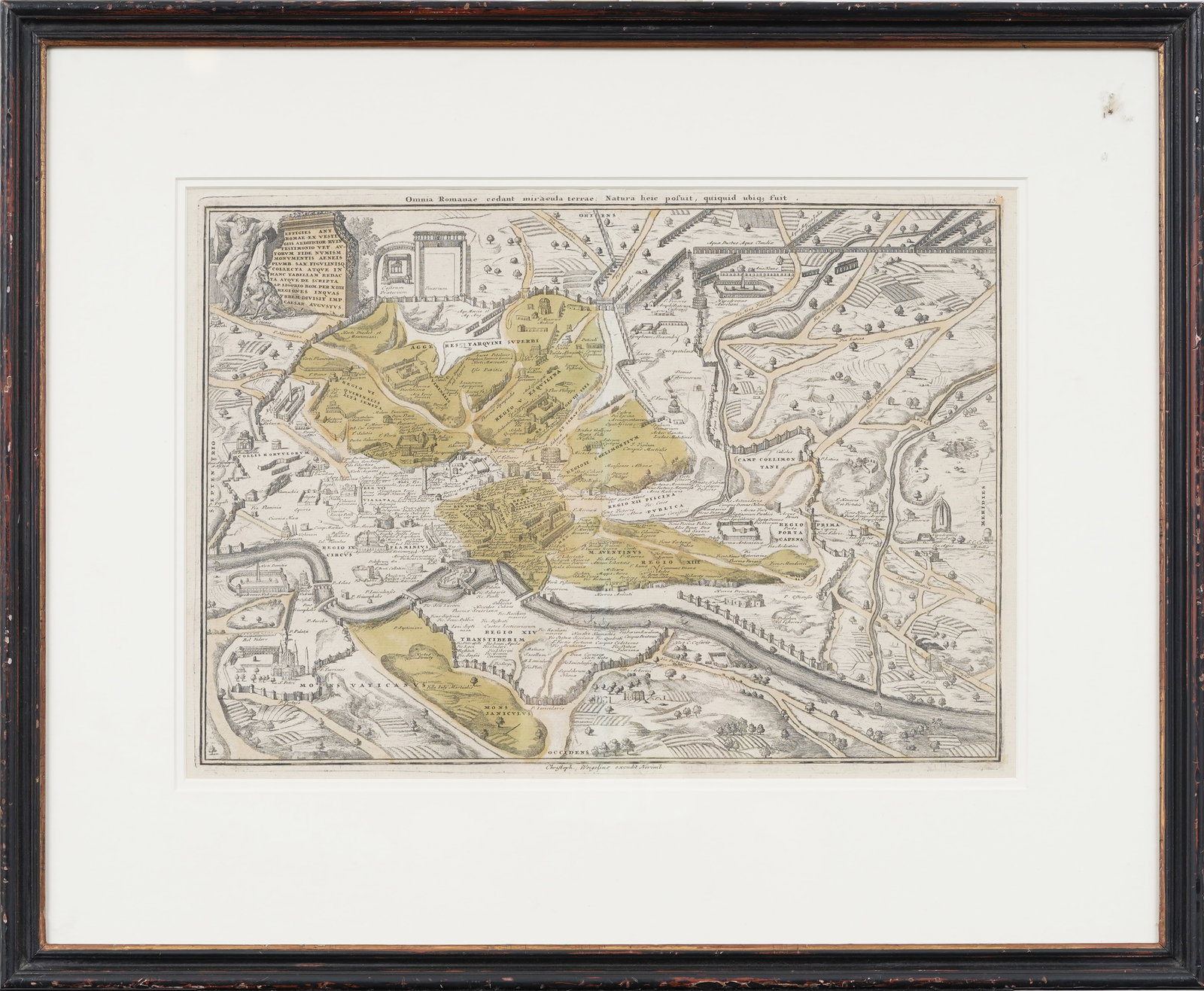 Omnia Romanae Cedant Miracula Terrae Vintage Framed Map (1 of 9)