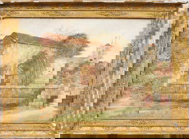 James Lawson Stewart (1841-1929) Large Antique European Realist Landscape Signed Stewart Painting