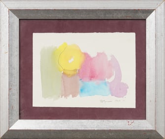 Signed Vintage American School Abstract Watercolor Painting