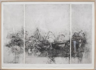 Ofer Lellouche (b. 1947) Monumental Vintage Signed Abstract Print