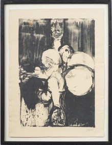 Signed Vintage Spanish Abstract Limited Edition Framed Original Print
