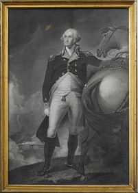 Nicely Framed Antque "George Washington at Dorchester Heights" Gilbert Stuart Print