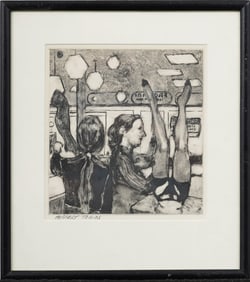 Herbert Tobias (1924 - 1982) Signed German Modernist Interior Scene Framed Print