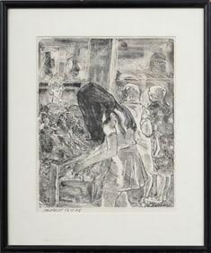 Herbert Tobias (1924 - 1982) Signed German Modernist Interior Scene Framed Print