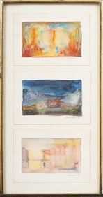 Vintage American or European Impressionist Signed Abstract Landscape Framed Painting