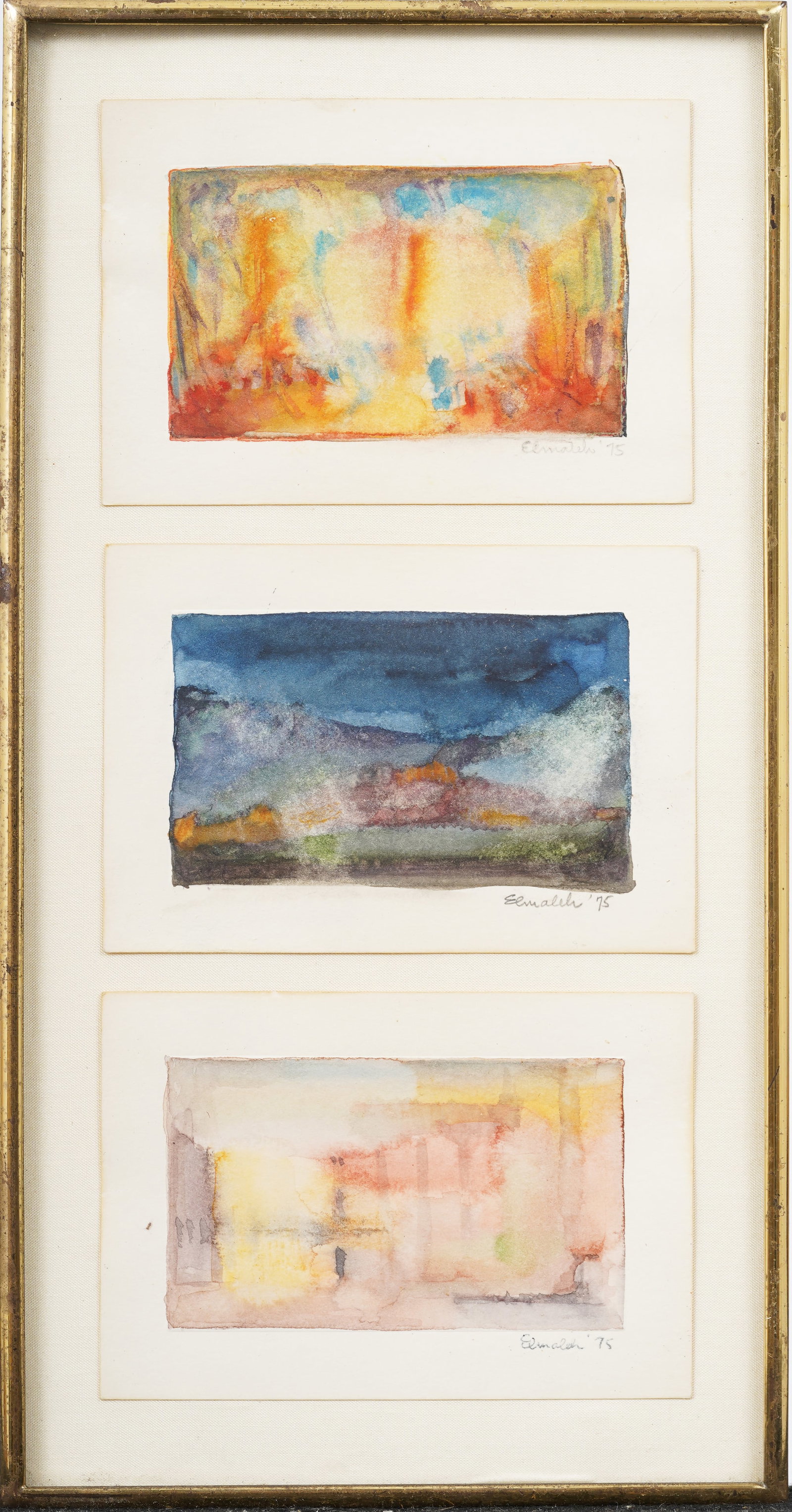 Vintage American or European Impressionist Signed Abstract Landscape Framed Painting (1 of 6)