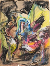 Vintage American Abstract Expressionist Original Modernist Painting