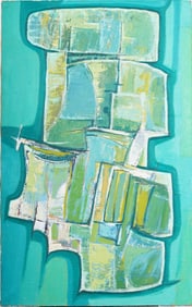 Harry Eisinger Vintage American Abstract Expressionist LARGE Original Oil Painting