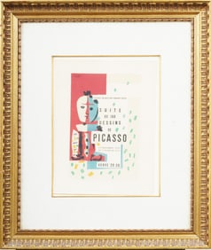 Vintage Framed Picasso Show Poster Modern Art Print