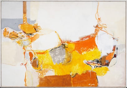 Jacob El Hanani (B.1947) Vintage Moroccan Monumental Abstract Expressionist RARE Oil Painting
