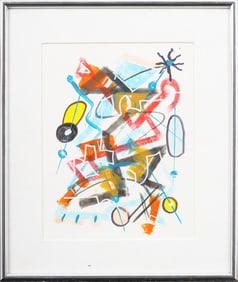 Vintage American Modernist Abstract Framed Original Painting