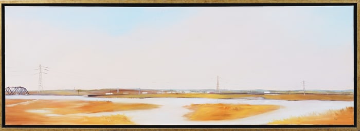 Margaret Fox Contemporary Realist Architectural Framed Landscape Original Oil Painting