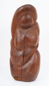 Vintage Wooden Abstract Figural Carved Wood Sculpture