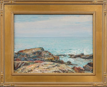 William Otis Jr Swett (1859 - 1938) Antique American Impressionist Seascape Framed Oil Painting