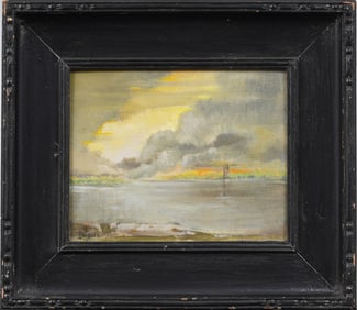 Sue May Gailey Wescott Gill (1887 - 1989) Vintage American Modernist Landscape Original Oil Painting