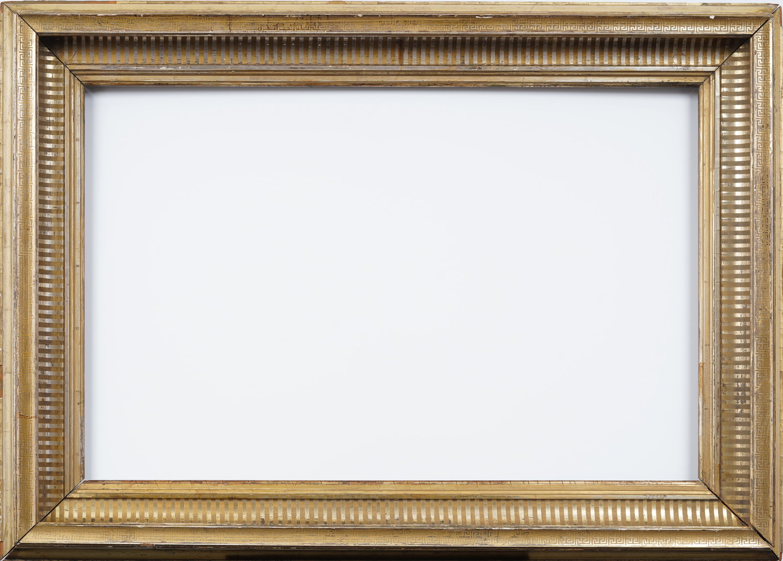Antique American 19th Century Gilt Wood and Gesso Fluted Cove Hudson River Frame Fits 23" x 36" Art (1 of 6)
