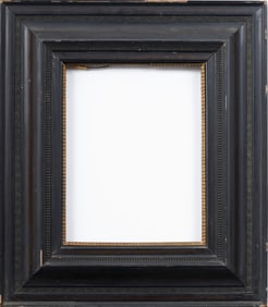 Antique American Carved Dutch Style Ebonized Wood Painting Frame Fits 16" x 13" Artwork