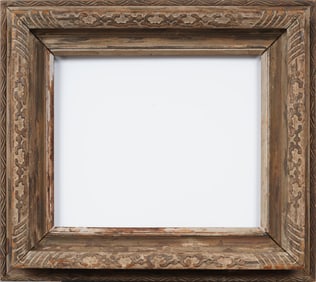 Antique American Carved Wooden Arts and Crafts Style Oil Painting Frame Fits 15" x 17" Artwork