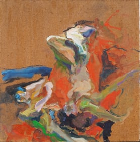 Vintage American Abstract Original Oil Painting