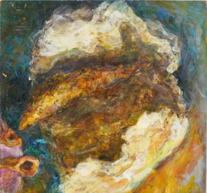 Vintage American Modernist Abstract Original Oil Painting