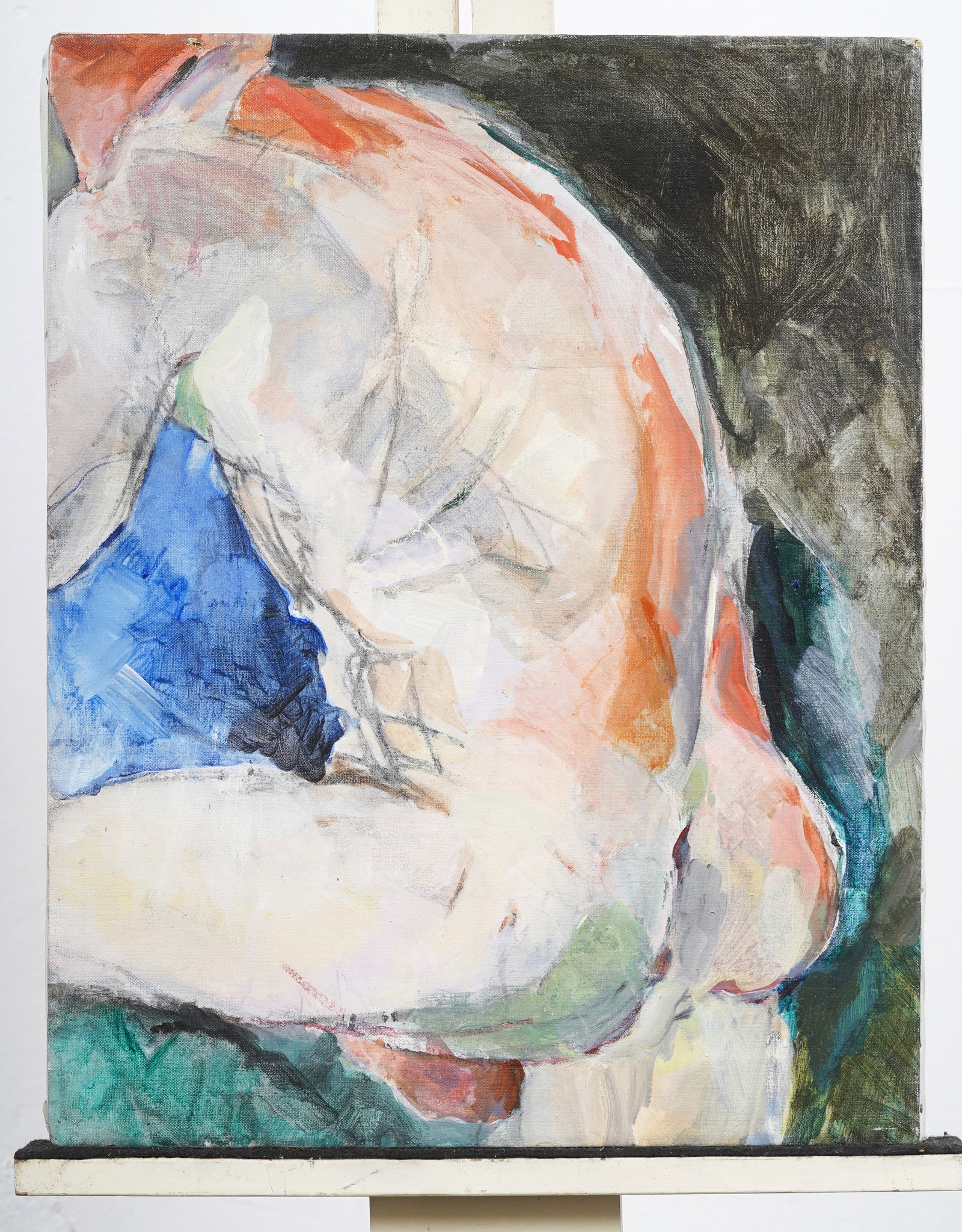 Vintage Male Nude Portrait American Original Oil Painting: Vintage American oil painting. Oil on canvas. Measuring: 20 by 16 inches overall. Please see all images for condition. Size is measured and written on the back of the painting. The first size is the o