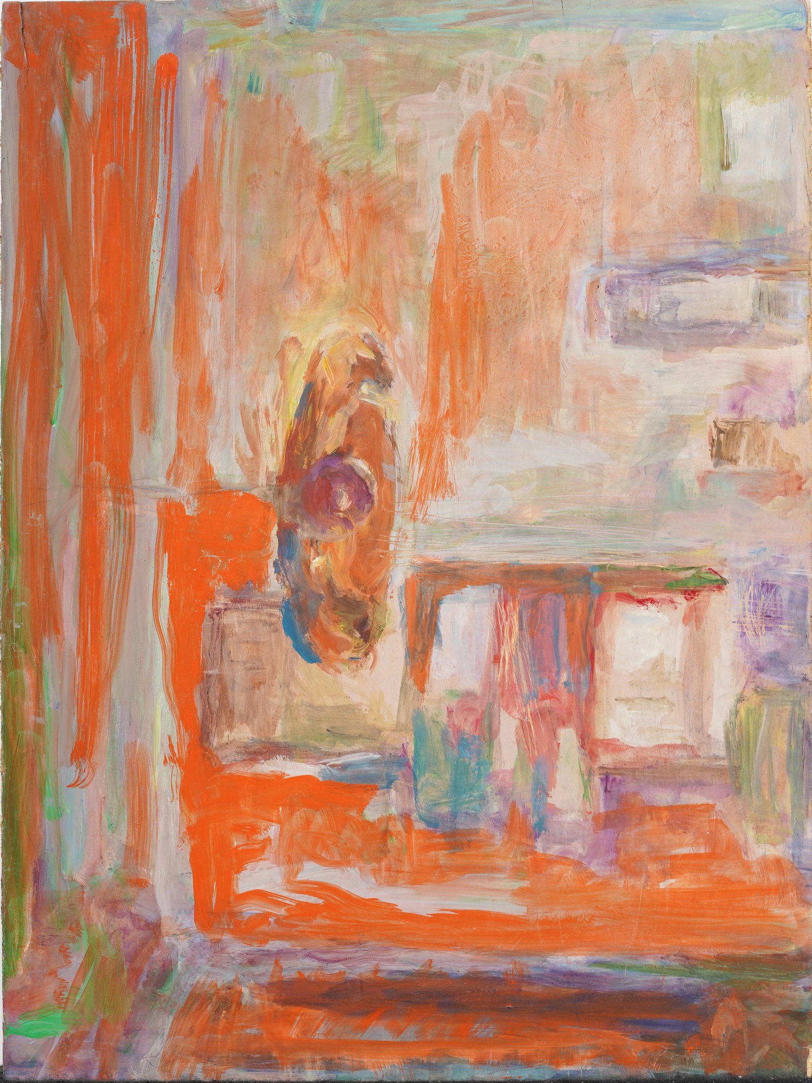 Vintage American Abstract Original Oil Painting: Vintage American abstract oil painting. Oil on board. Measuring: 16 by 12 inches overall, and by painting alone. Please see all images for condition. Size is measured and written on the back of the pa