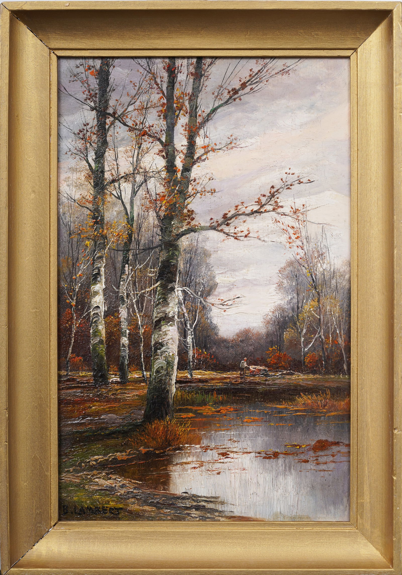 Karl Kaufmann (1843- c.1901/05) Antique German Fall Landscape Framed Original Oil Painting (1 of 5)