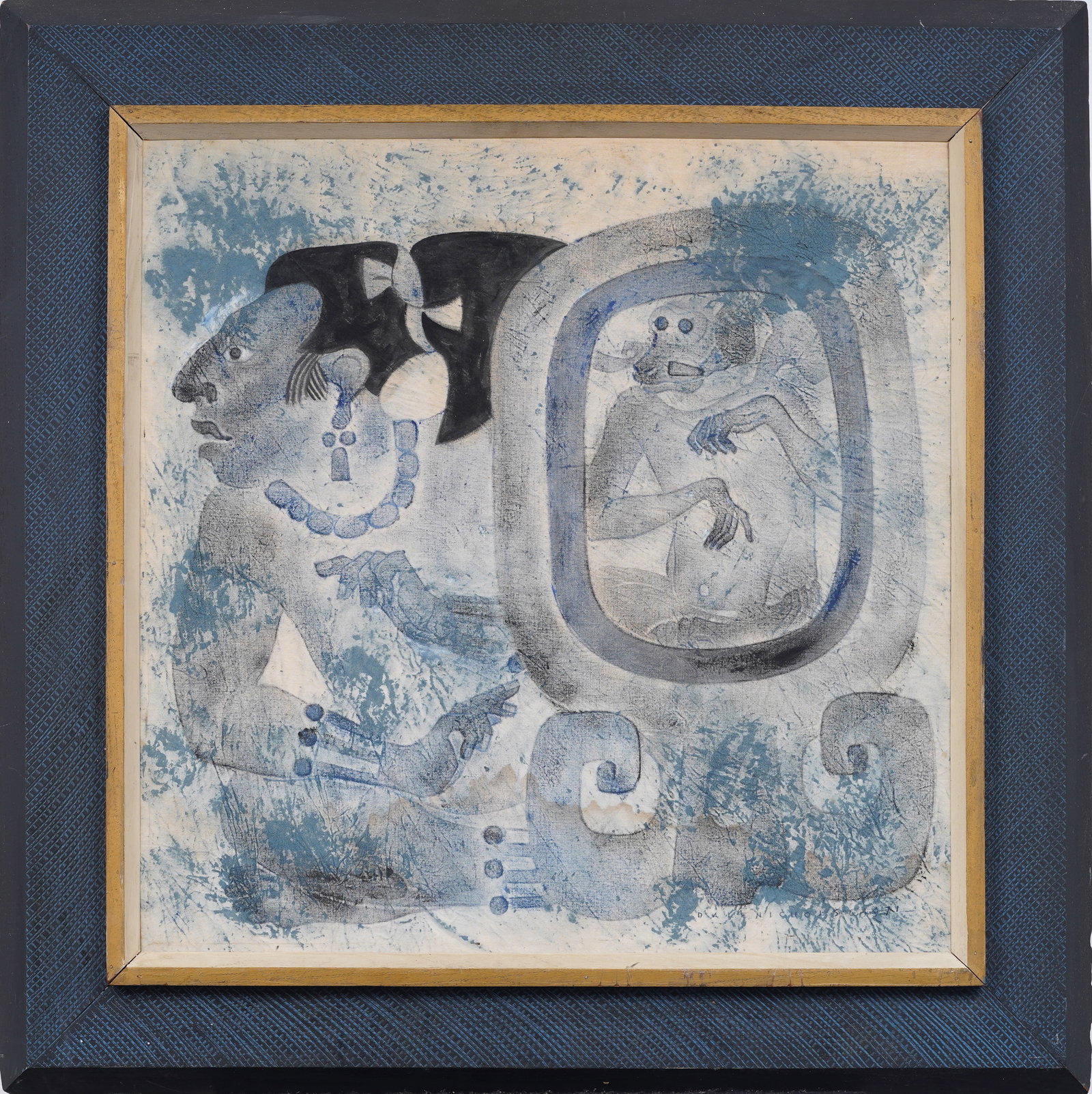 Dale William Nichols (1904 - 1995) Vintage American Guatemalan Mayan Ruins Mixed Media Artwork (1 of 8)