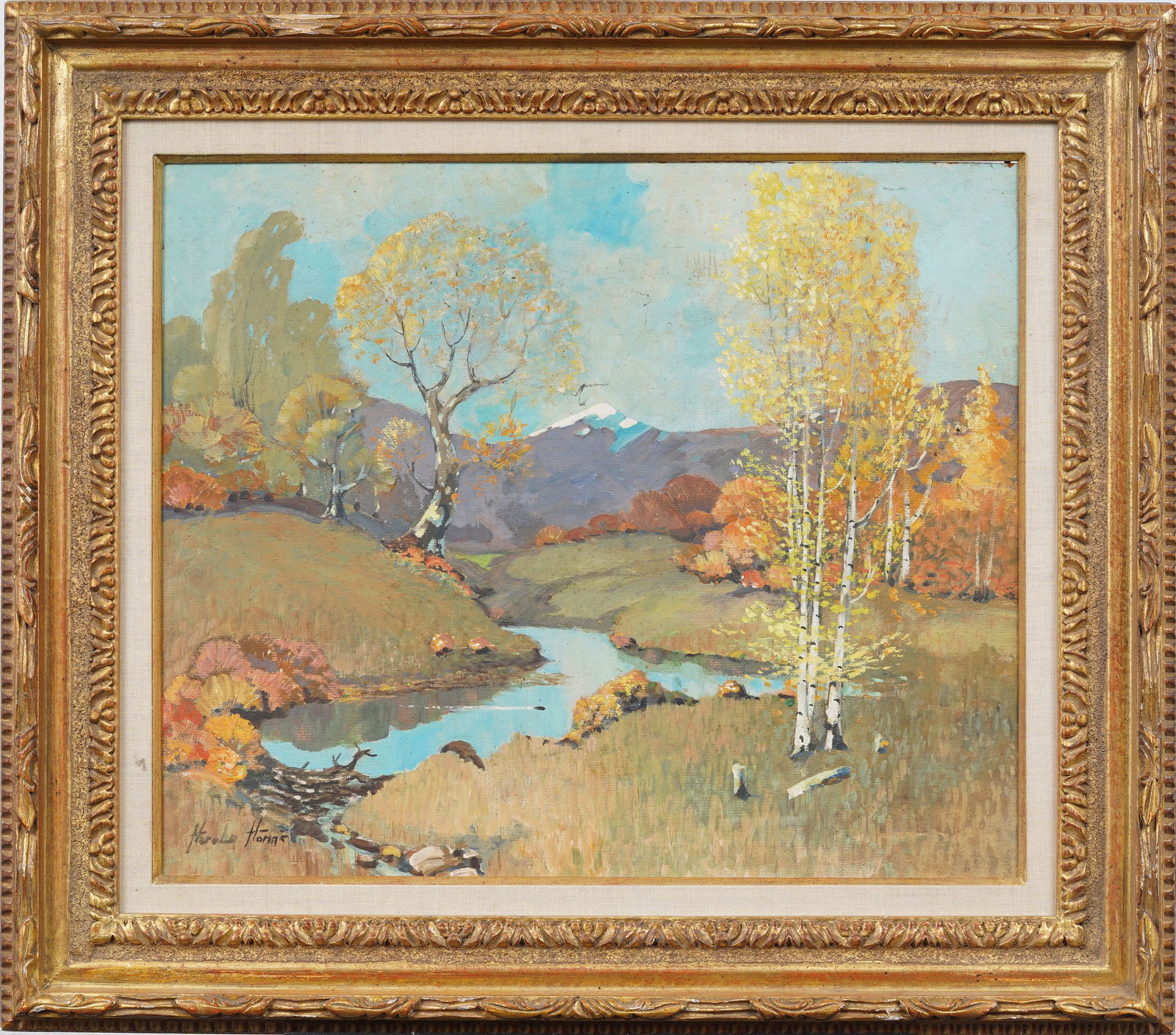 Signed Vintage American School Impressionist Framed Fall Landscpe Original Oil Painting (1 of 6)