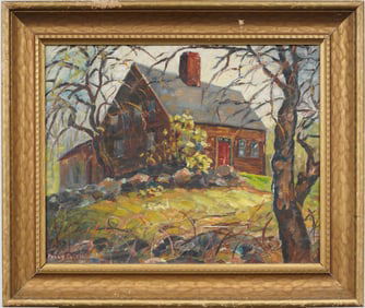 Peggy Cullen Signed Antique American Impressionist Landscape Exhibited Original Oil Painting