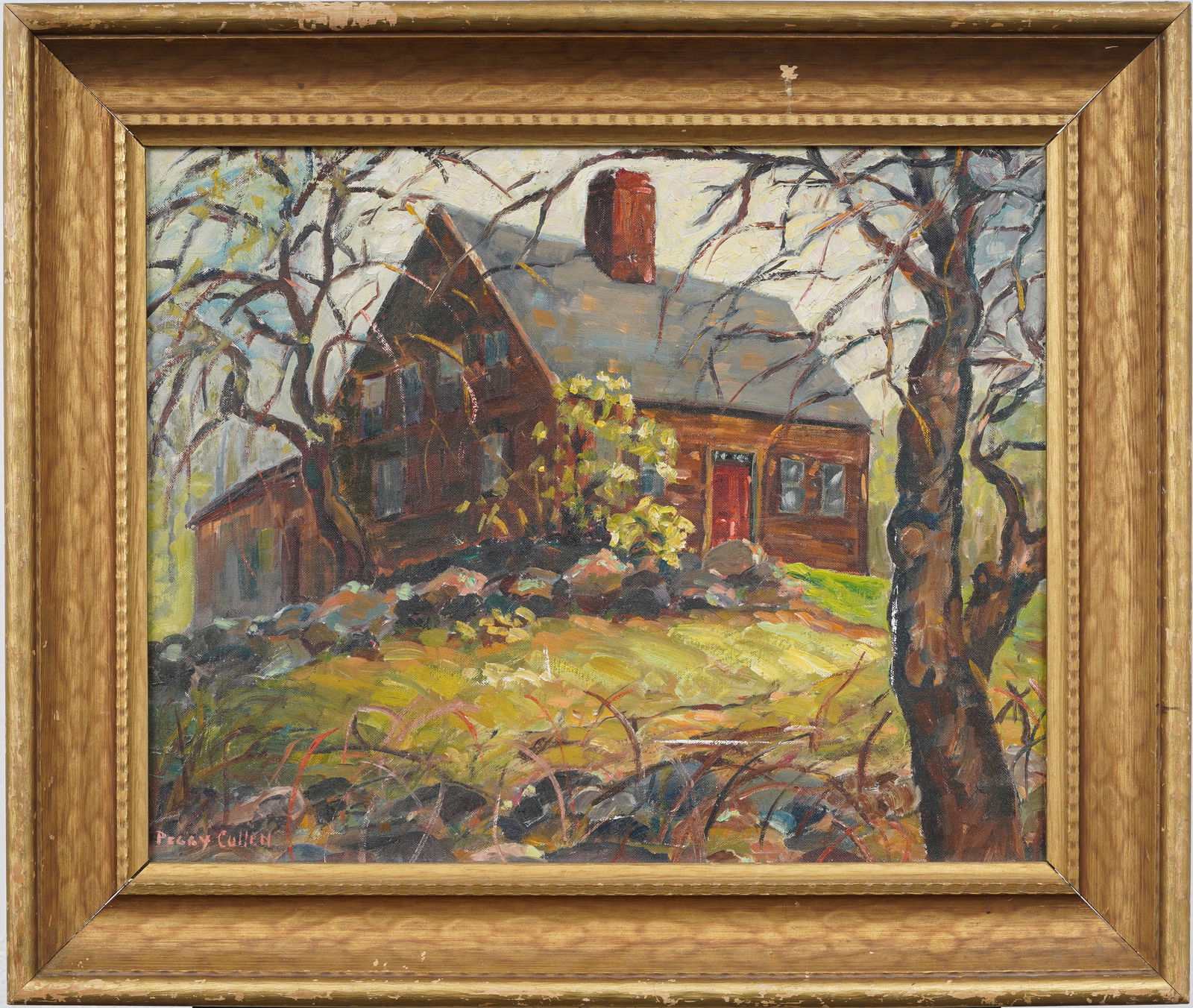 Peggy Cullen Signed Antique American Impressionist Landscape Exhibited Original Oil Painting (1 of 7)