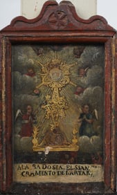 Antique Spanish Old Master Religious Icon Original Oil Painting