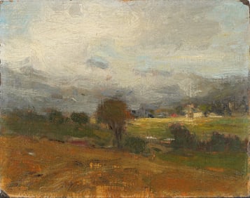 Antique American Original Tonalist 19th Century Landscape Oil Painting Circle of Inness