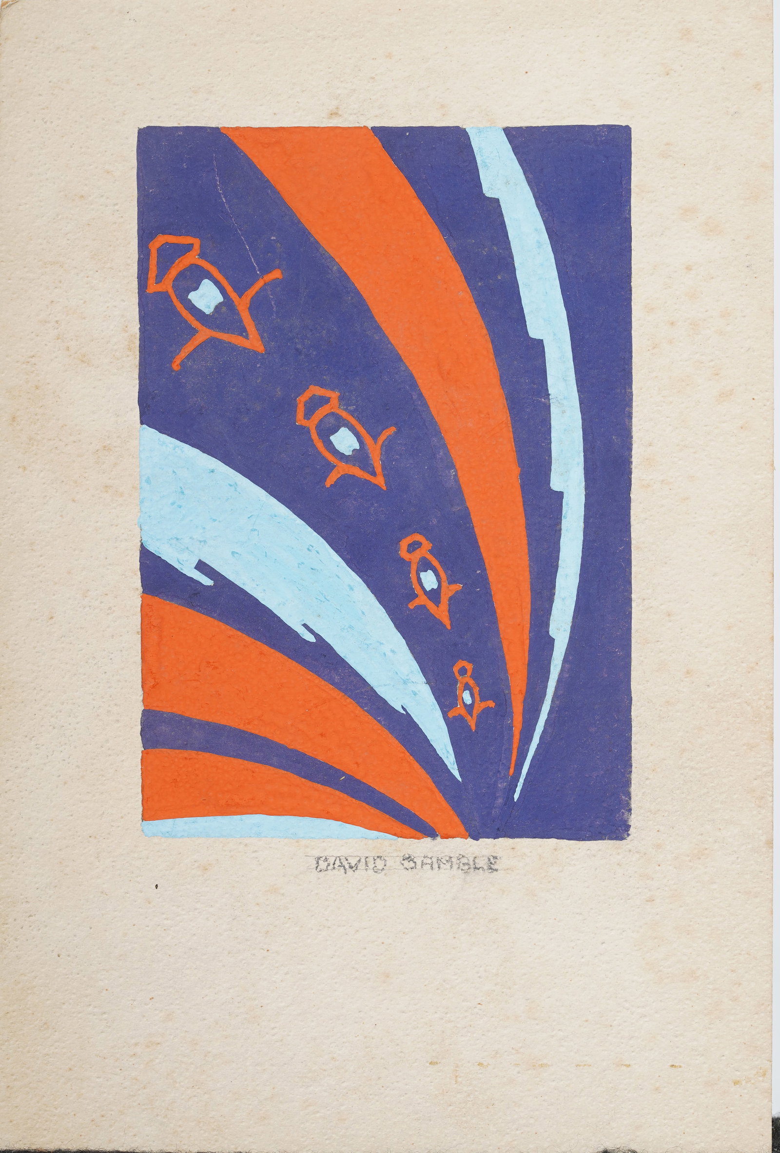 Vintage American Modernist Original Painting: Vintage American modernist painting. Mixed media on board. Measuring: 9 by 6 inches overall, and 5.5 by 3.75 painting alone. Please see all images for condition. Size is measured and written on the ba