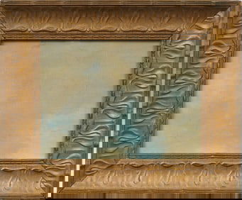 Antique American 19th/20th Century Cloudscape Framed Abstract Modern Original Oil Painting