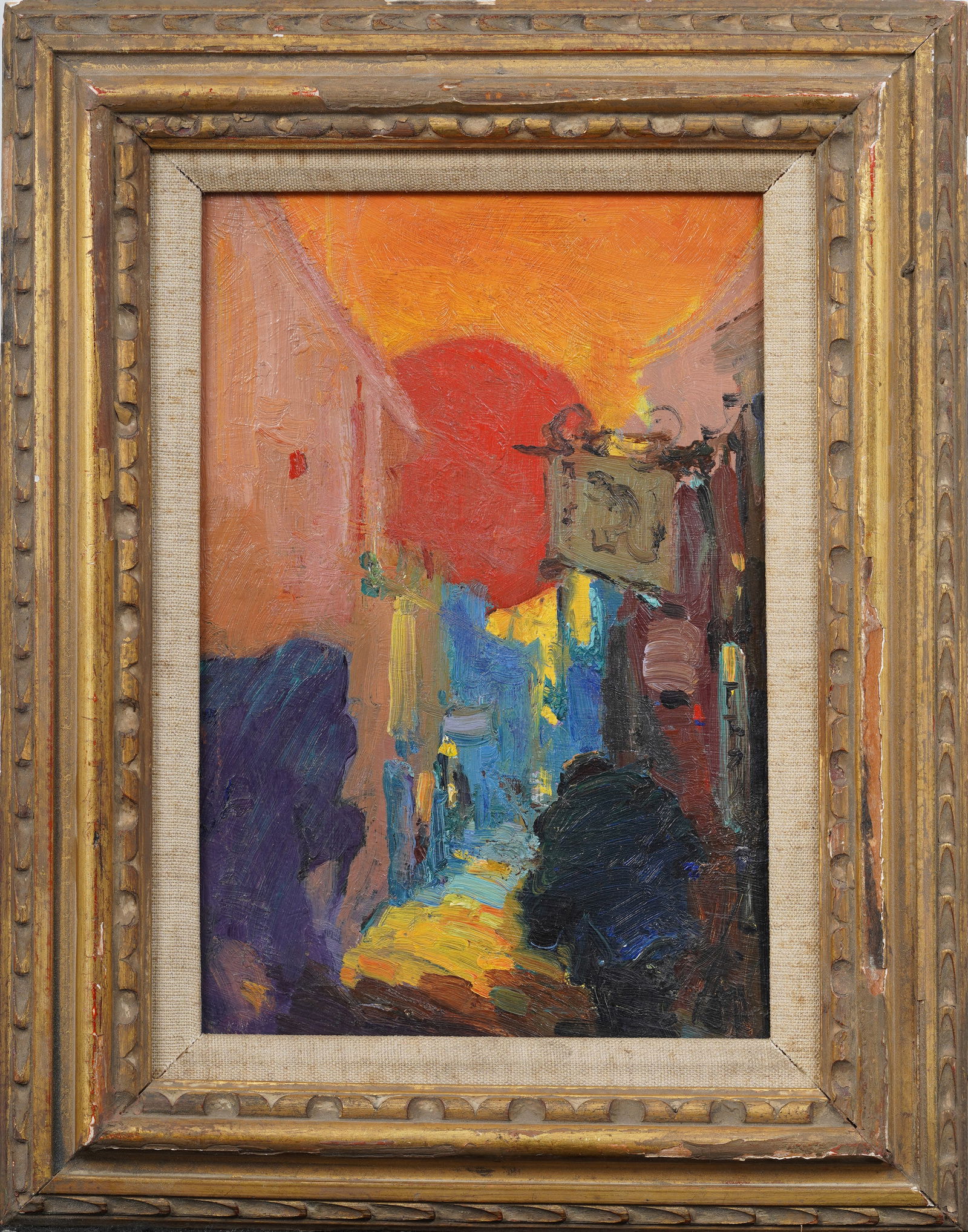 Antique American Impressionist Ashcan School Street Scene Oil Painting ATTR George Luks (1866-1933) (1 of 6)