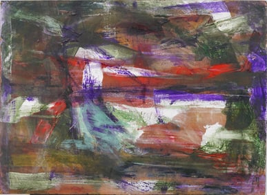 Vintage American Modernist Abstract Expressionist Mid Century Original Oil Painting