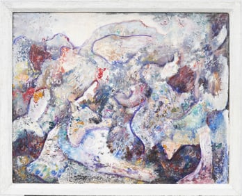 Vintage American Modernist Abstract Expressionist Framed Original Oil Painting