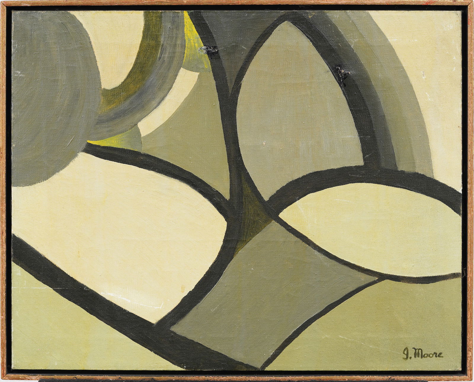 Signed Vintage American School Modernist Abstract Expressionist Framed Original Oil Painting (1 of 6)