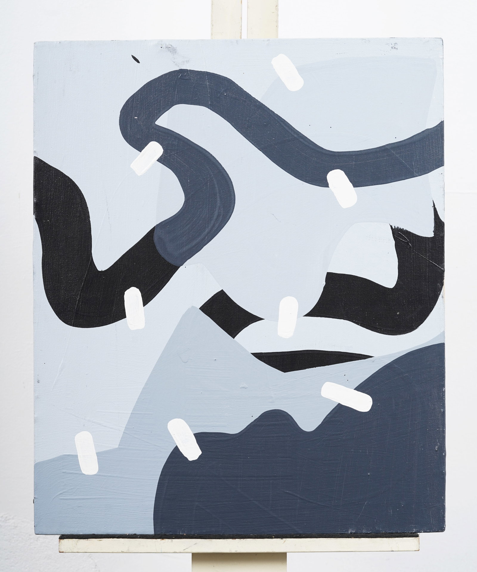 Vintage American Modernist Abstract Expressionist Original Oil Painting: Vintage American modernist oil painting. Oil on canvas. Signed. Measuring: 20 by 24 inches overall. Please see all images for condition. Size is measured and written on the back of the painting. The f