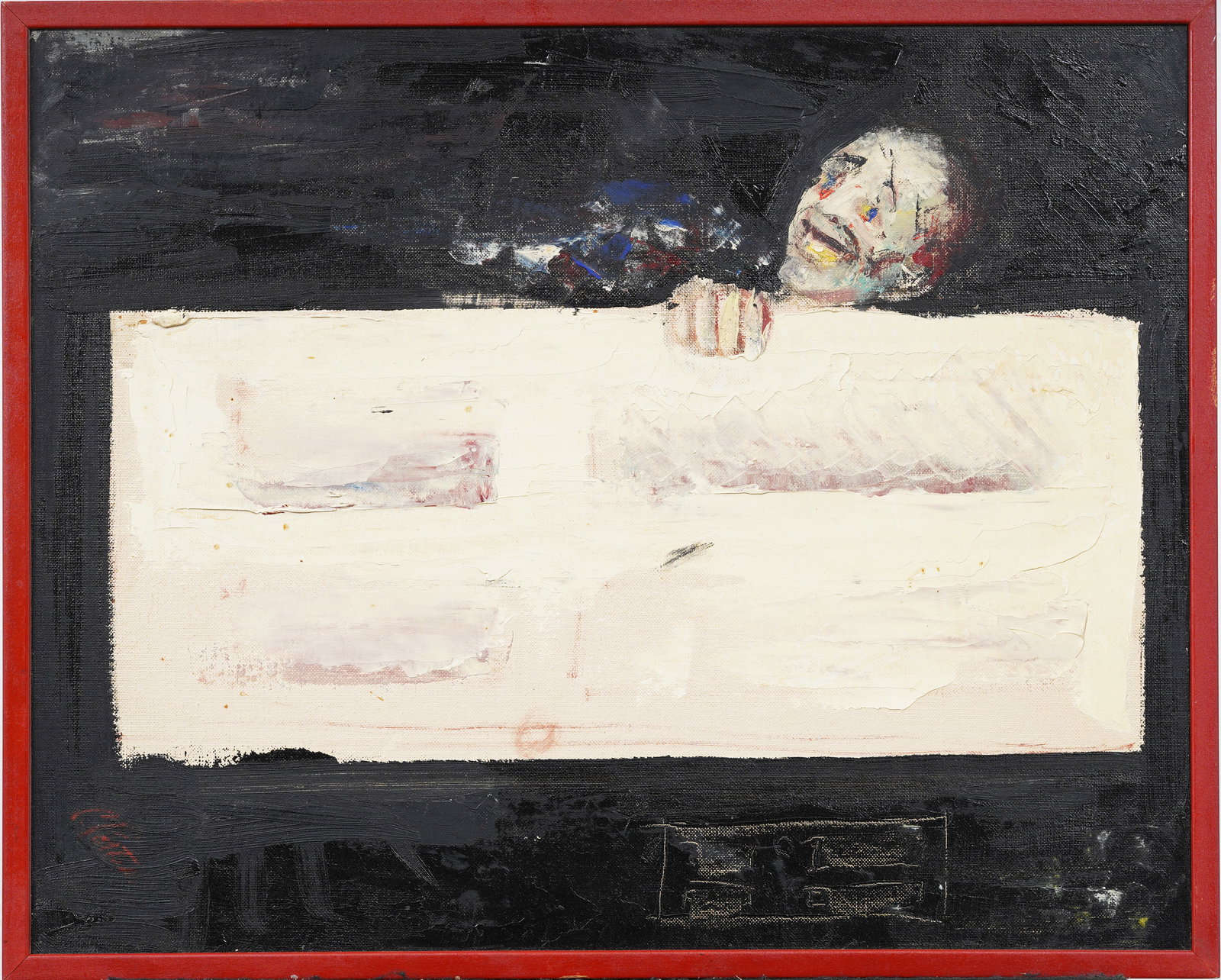 Vintage Modernist Clown Portrait Framed Painting (1 of 6)