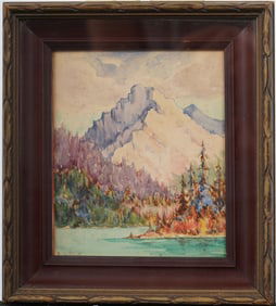 Emily Elliot Signed Canadian Impressionist Mountain River Landscape Framed Painting