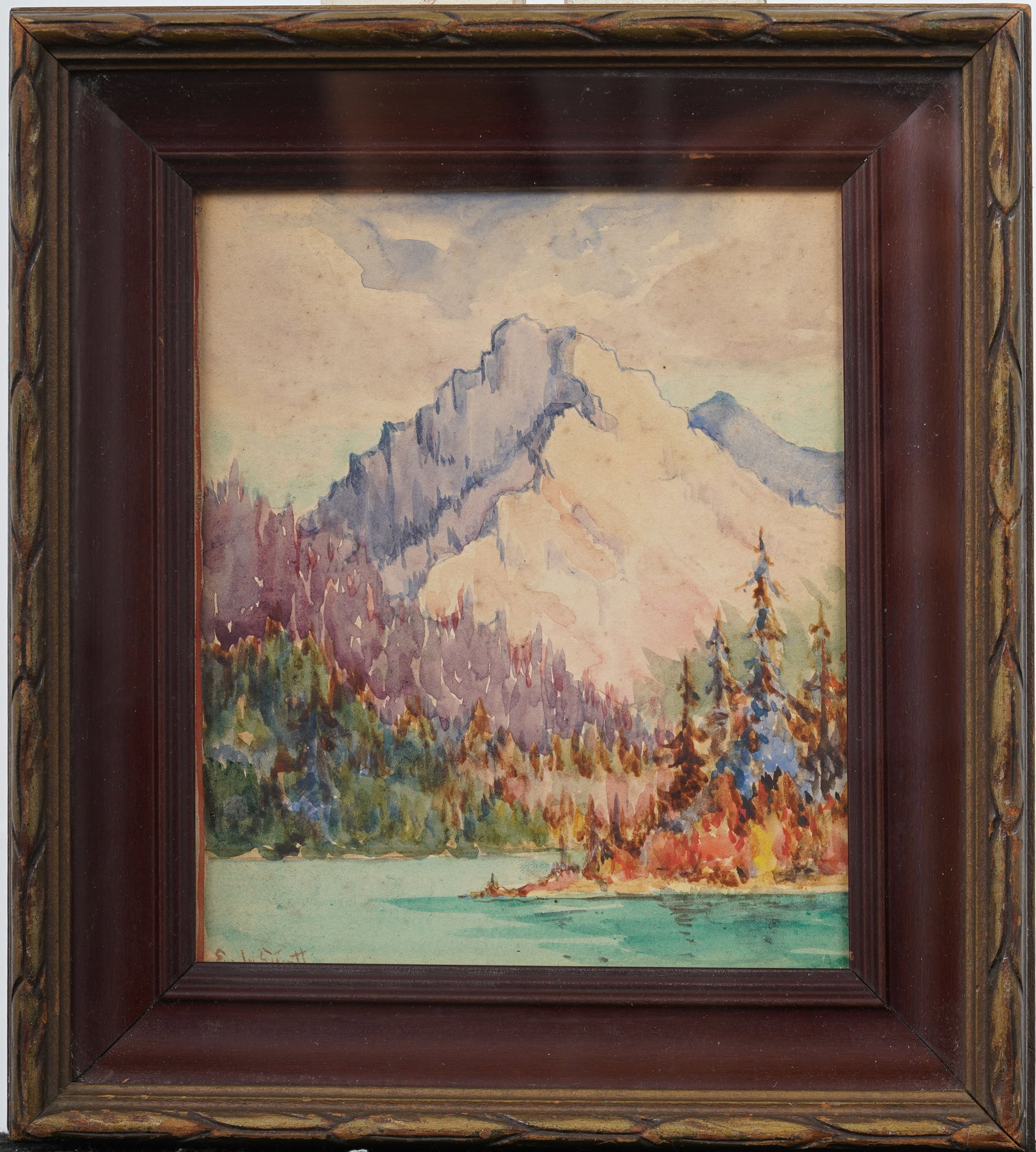 Emily Elliot Signed Canadian Impressionist Mountain River Landscape Framed Painting (1 of 7)