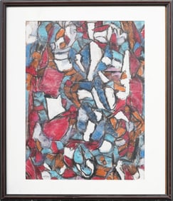 Vintage Signed American School Abstract Expressionist Original Painting