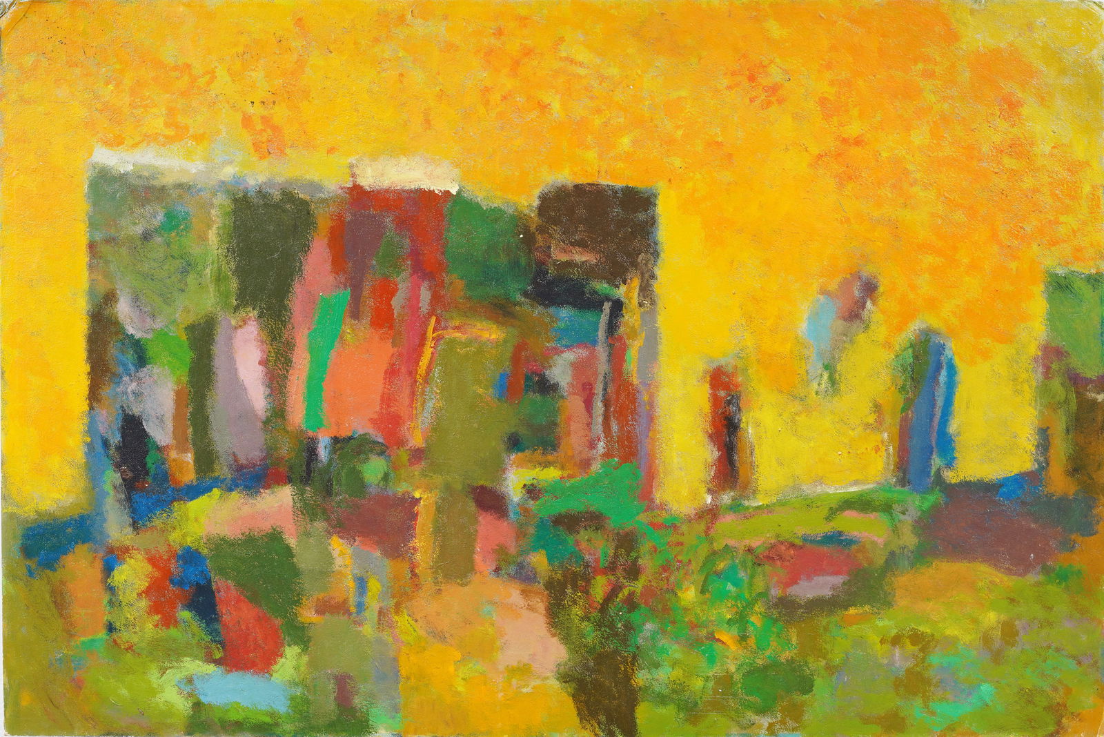 Vintage American Modernist Abstract Expressionist Large Original Oil Painting (1 of 5)