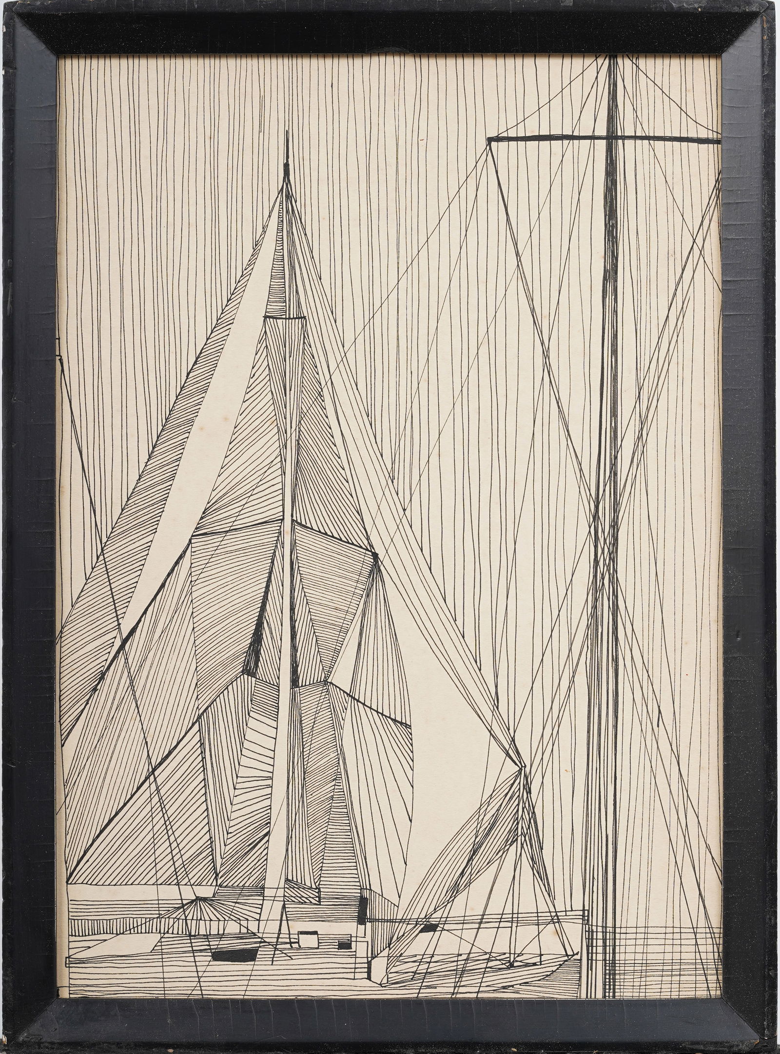 Vintage American Modernist Abstract Framed Original Drawing (1 of 4)