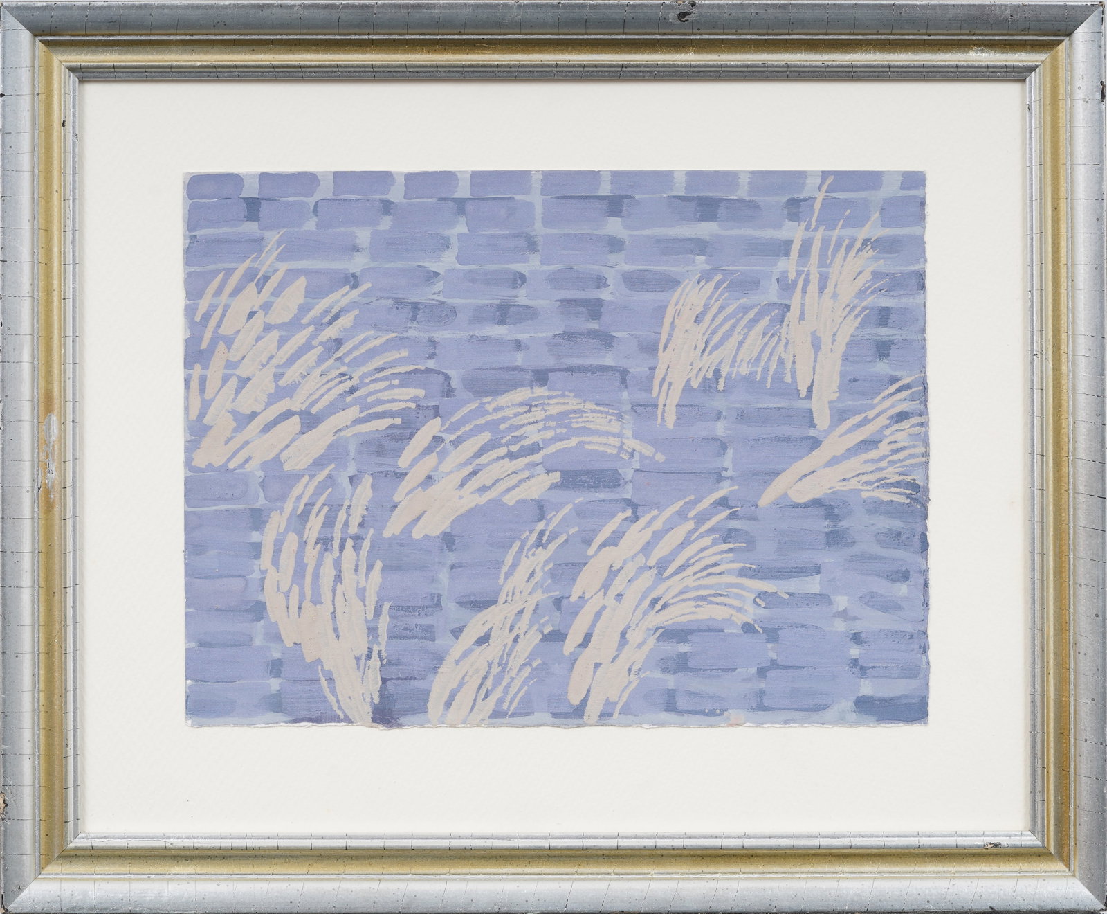 Vintage American Abstract Framed Modernist Original Painting: Vintage American oil painting. Mixed media on paper. Framed. Measuring: 15 by 18 inches overall, and 9 by 11.75 painting alone. Please see all images for condition. Size is measured and written on the