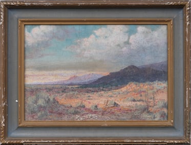 Lewis Wood Physioc (1879-1972) Antique American California Desert Landscape Original Oil Painting