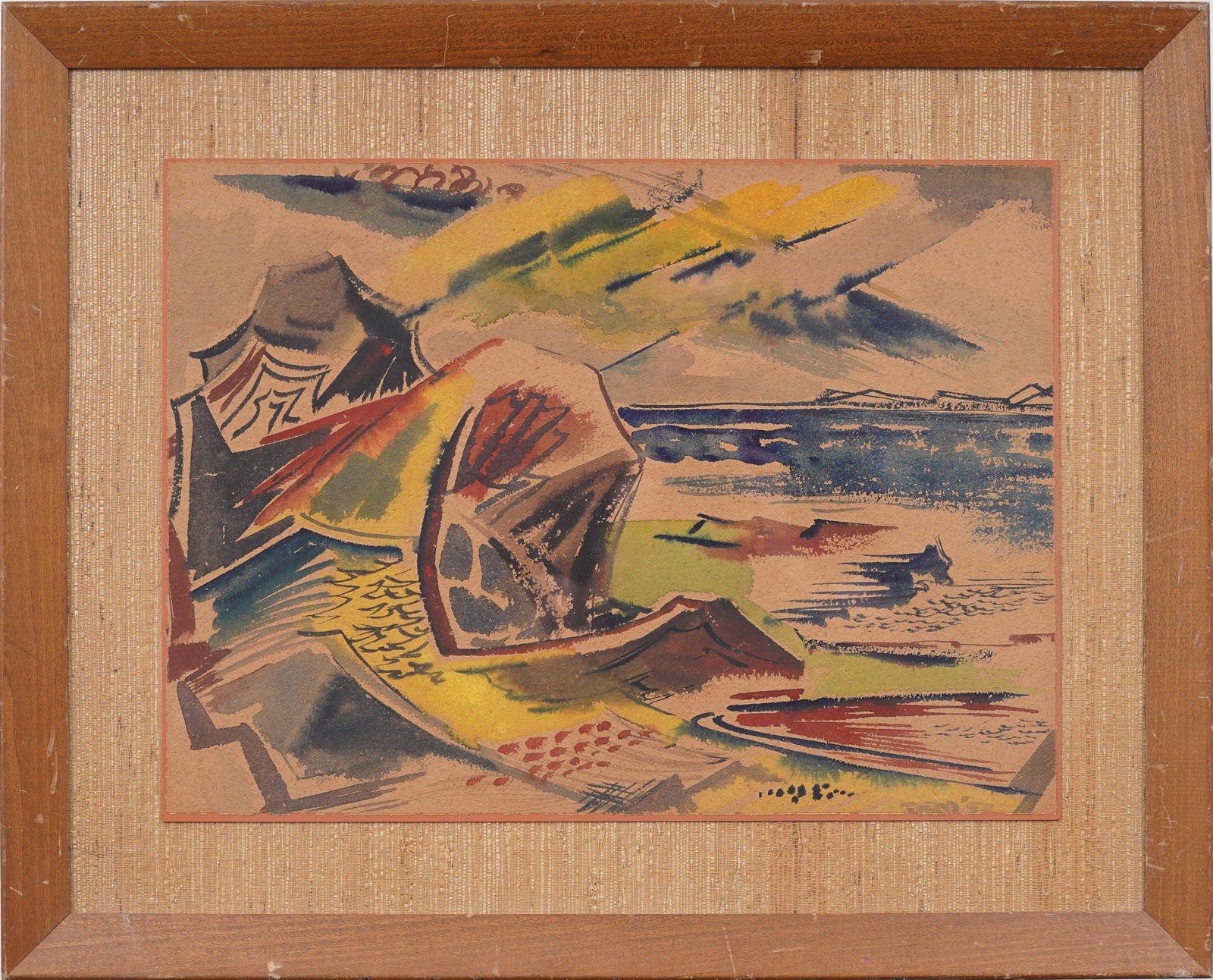 Antique American Important Modernist Beach Scene Providence Rhode Island Original Painting (1 of 6)